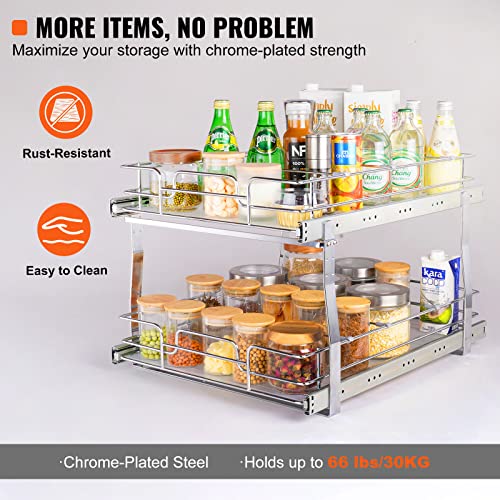 2 Tier 20"Wx21.2"Dx15.2"HPull Out Cabinet Organizer