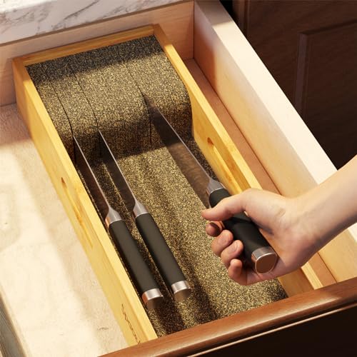 Knife Drawer Organizer Bamboo Insert Dock