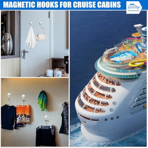 Magnetic Hooks Magnet Hook for Cruise Cabins Fridge 80LBS 6Pack (6 Count)