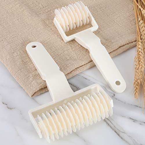 2Pcs Lattice Roller Cutter Pastry Cutter Roller DIY Baking Tool for Dought Cookie Pie Pizza Bread Pastry (2 Count)