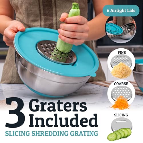 Stainless Steel Mixing Bowls with Lids Set
