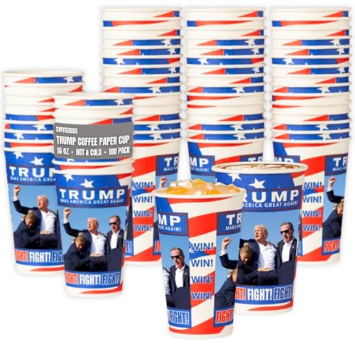 Trump Design Disposable Paper Coffee Cups (100 Count)