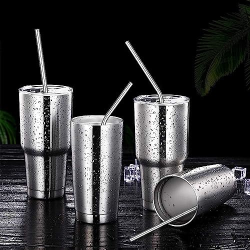 12 Pack 0.24" Wide Reusable Stainless Steel metal Straws (12 Count)