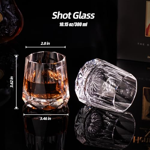 Crystal Whiskey Glasses Set of 2 Handcrafted Old Fashioned Glasses