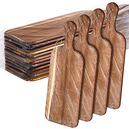 12 Packs Wooden Cutting Board Set with Handles Large Kitchen Serving Plain Chopping Board Bulk Gifts for Mom for Vegetables Meat Pizza Cheese Fruit Bread (12 Count)