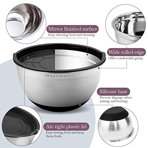 Stainless Steel Mixing Bowls with Airtight Lids Set