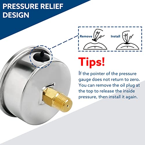 0 100 Psi Liquid Filled Low Pressure Gauge