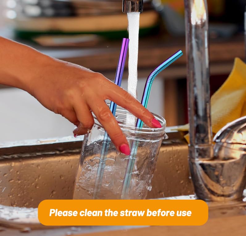 4 Pack 12.5 inchs Long Reusable Straws (4 Count)
