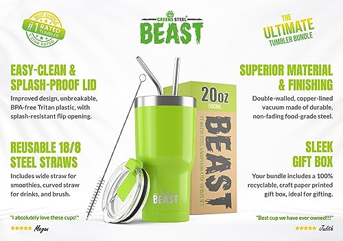 Beast 20 oz Tumbler Stainless Steel Vacuum Insulated Coffee Ice Cup Double Wall Travel Flask