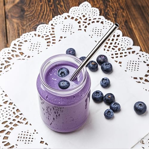 Metal Smoothie Straws 0.4'' Extra Wide Stainless Steel Reusable