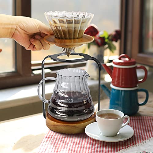 Pour Over Coffee Maker Set with Dripper Stand Coffee Filters Paper Coffee Grinder Gift for Coffee Lovers