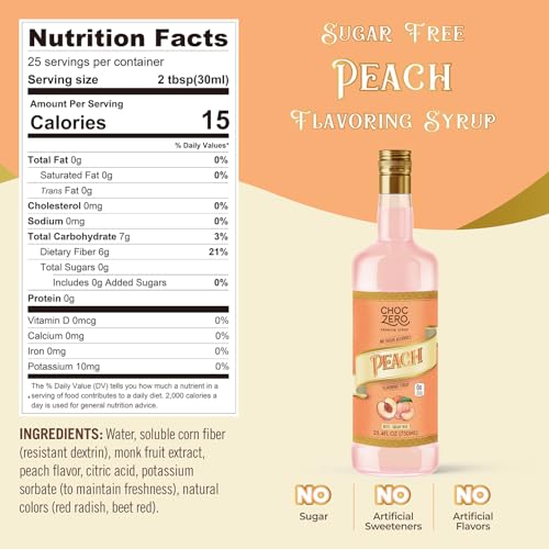 Sugar Free Peach Syrup (25.4 Fl Oz)