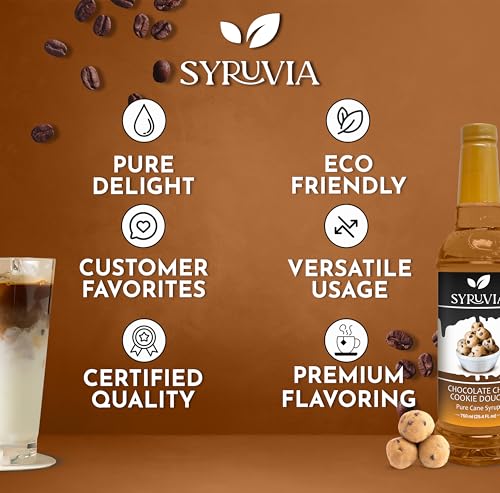 Coffee Syrup Chocolate Chip Cookie Dough Flavored Syrup for Drinks (25.4 Fl Oz)