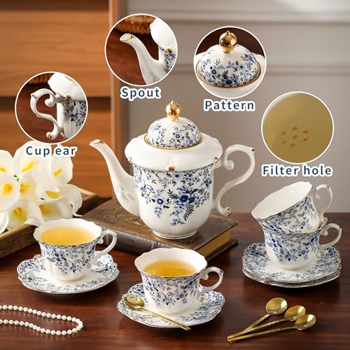 Country Roses Porcelain Tea Set