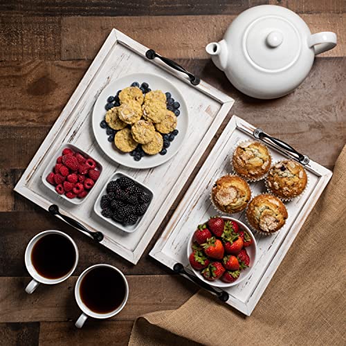 Rustic Serving Tray Set with Handles