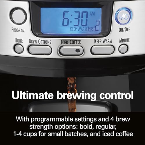 One Press Programmable Dispensing 12 Cup Coffee Maker with Internal Coffee Pot