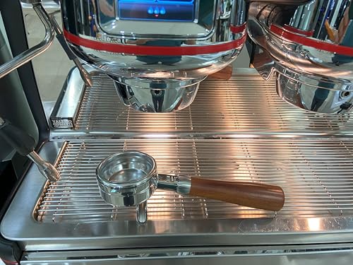 58mm Double Spout Portafilter Compatible with La Marzocco Espresso Machine Stainless Steel Espresso Portafilter with Double Shot Filter Basket Espresso Accessories