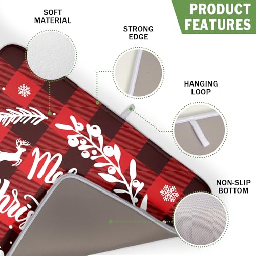 Merry Christmas Dish Drying Mat for Kitchen Counter