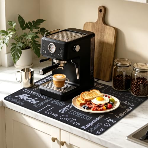 Coffee Mat 2 Pack 12x19 Inch Absorbent Non (2 Count)