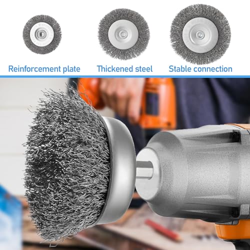 21 Packs Carbon Steel Wire Wheel Brush with 1 (21 Count)