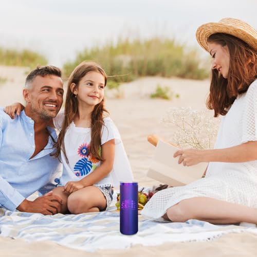 20 oz Skinny Tumblers Bulk with Lids and Straws Blue (4 Count)