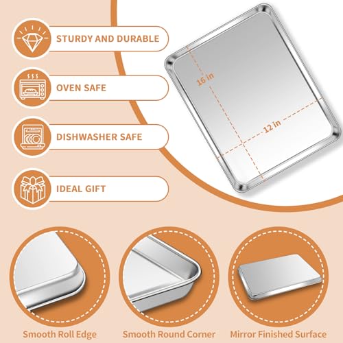 Stainless Steel Baking Sheet Pan Set of 2