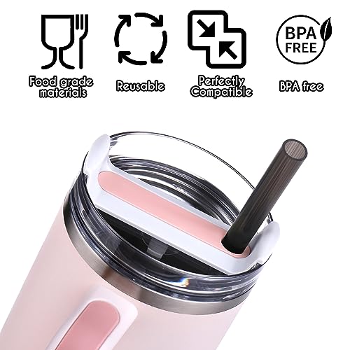 12Inch Replacement Black Straw for Stanley 40 (6 Count)