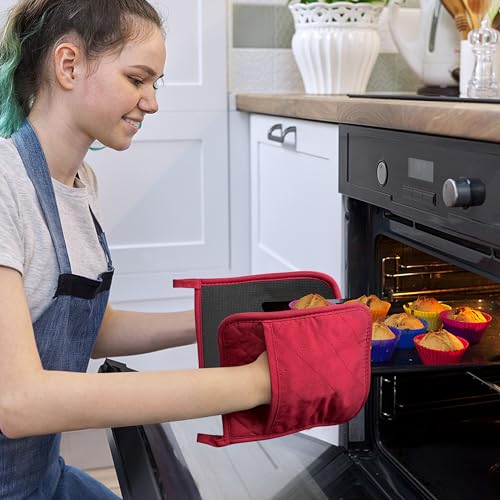 2Pcs Cotton and Neoprene Oven Pads Pot Holders with Pocket 8"x8.5" Dual (2 Count)