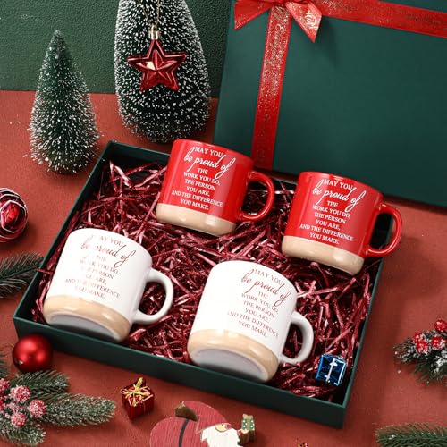10 Pcs Thank You Mugs Bulk Gifts 13 oz Inspirational Ceramic Coffee Mugs May You Be Proud of Appreciation Gift for Teacher Nurse Employee Office Staff Coworker (10 Count)