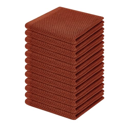100% Cotton Waffle Weave Kitchen Dish Cloths 12 (12 Count)