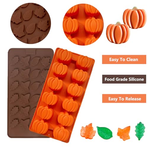 4PCS Mini Fall Molds Chocolate Thanksgiving Chocolate Mold (4 Count)