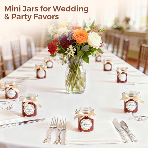 Small 8 oz Glass Jars with Airtight Lids 12 Pack Jam Pantry (12 Count)