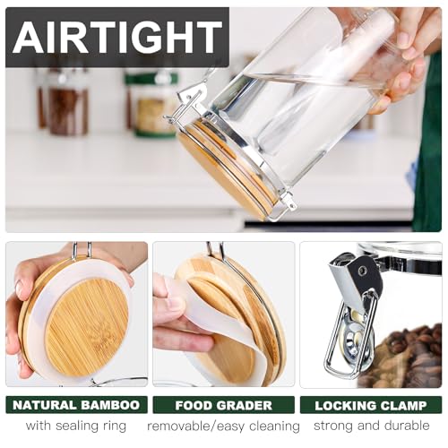 KKC Airtight Glass Nut Storage Jar with Spoon (5 Count)