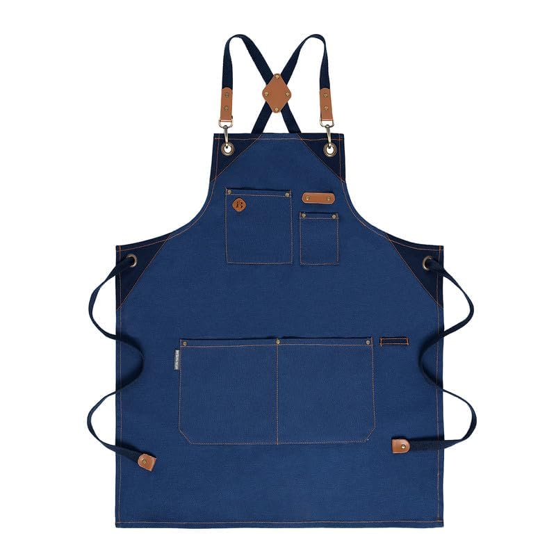 Chef Apron Recycled Cotton Kitchen Apron with an Adjustable Neck with Long Ties