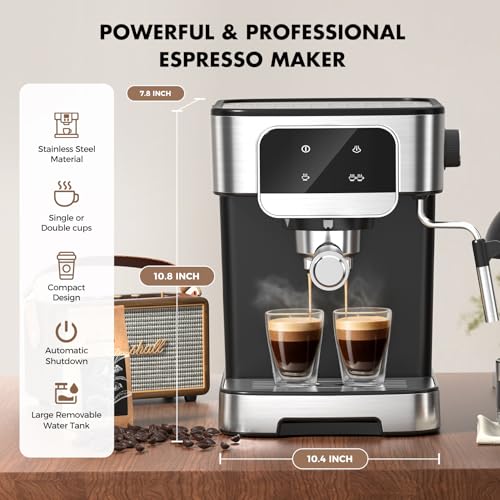 Compact Espresso Machine Professional 20 Bar with Touch Panel