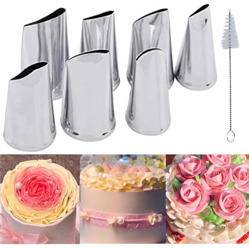8 Pcs Rose Flower Piping Tips Set