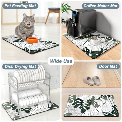 Coffee Mat 12" x 19" Cute Coffee Bar Mats for Espresso Machine Station Accessories and Organizer