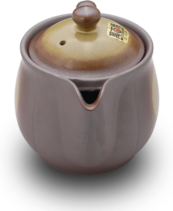 Japanese Banko Ware Teapot with Removable Stainless Steel Strainer - Versatile Pot for Tea, Coffee, and More - Lightweight, Heat-Resistant with Superior Heat Retention (Yellow)