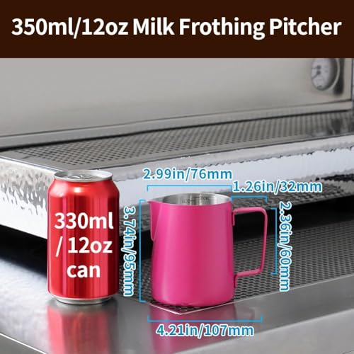 12oz Milk Frothing Pitcher Stainless Steel Espresso Steaming Jug