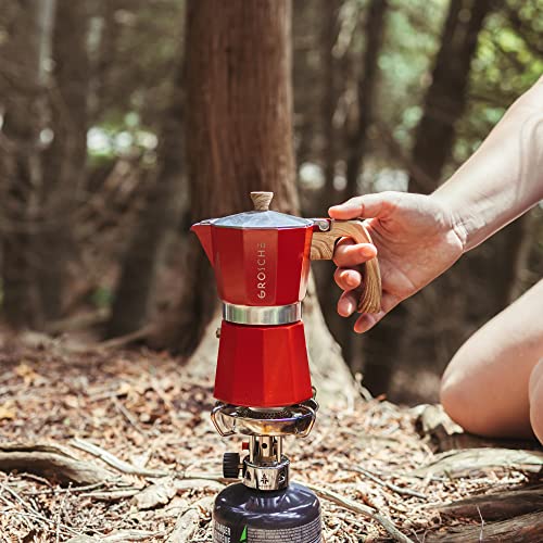 Milano Stovetop Espresso Maker Moka Pot 9 espresso Cup 15.2 oz Red