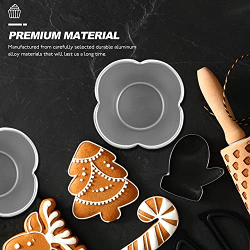6Pcs Pudding Molds Aluminum Baking Cups Cupcake Mould Muffin Tin Nonstick Pudding Pan Egg Tart Molds Baking Tool for Kitchen Mini Pie Tins