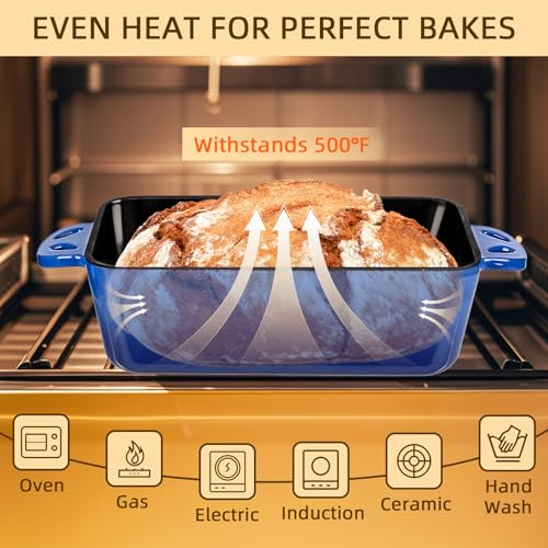 9x5 Enameled Cast Iron Loaf Pan with Lid