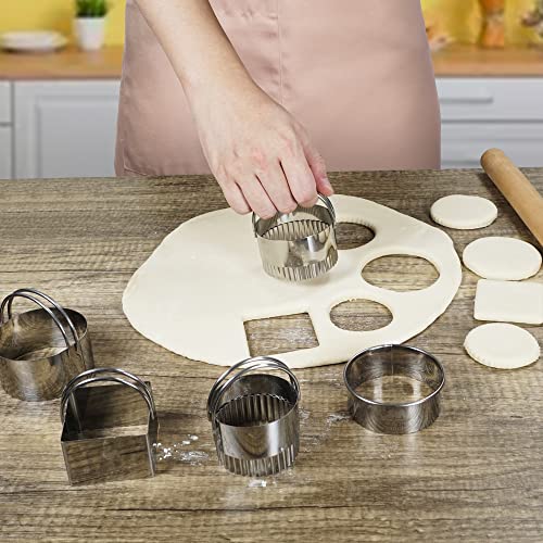 Biscuit Cutter Set for baking 2inch 2.5inch 3inch 3.5inch 4inch 5inch large size Round Metal Baking Rings with handle for Pastry
