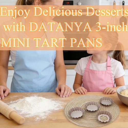 Mini Tart Pans Removable Bottom 3 Inch (12 Count)
