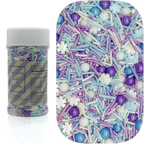 Snowflake Sprinkles Mixed Style Edible Cake Decorations Cupcake Toppers Cookie Perfect for Cakes (3 Ounce)