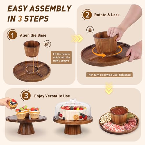 Wooden Cake Stand with Lid