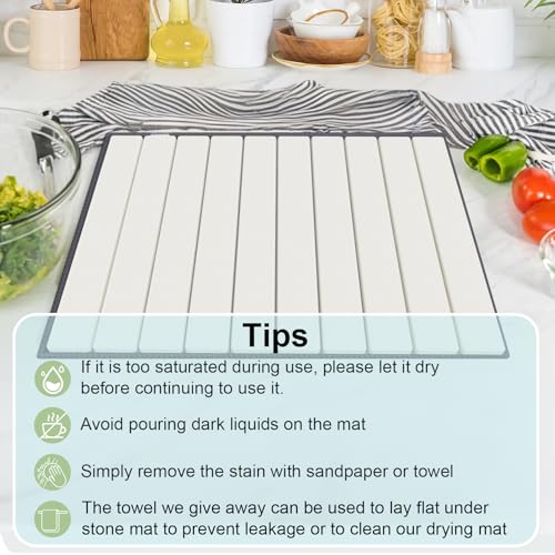 Stone Dish Drying Mat for Kitchen Counter