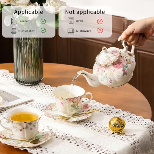 Country Roses Porcelain Tea Set
