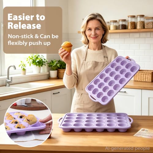 Purple Mini Silicone Muffin Molds (2 Count)