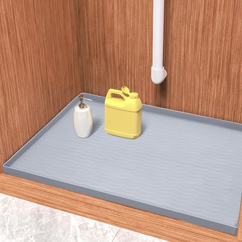 Waterproof Silicone Under Sink Mat 31'' x 22'' Shelf Liner for Kitchen and Bathroom